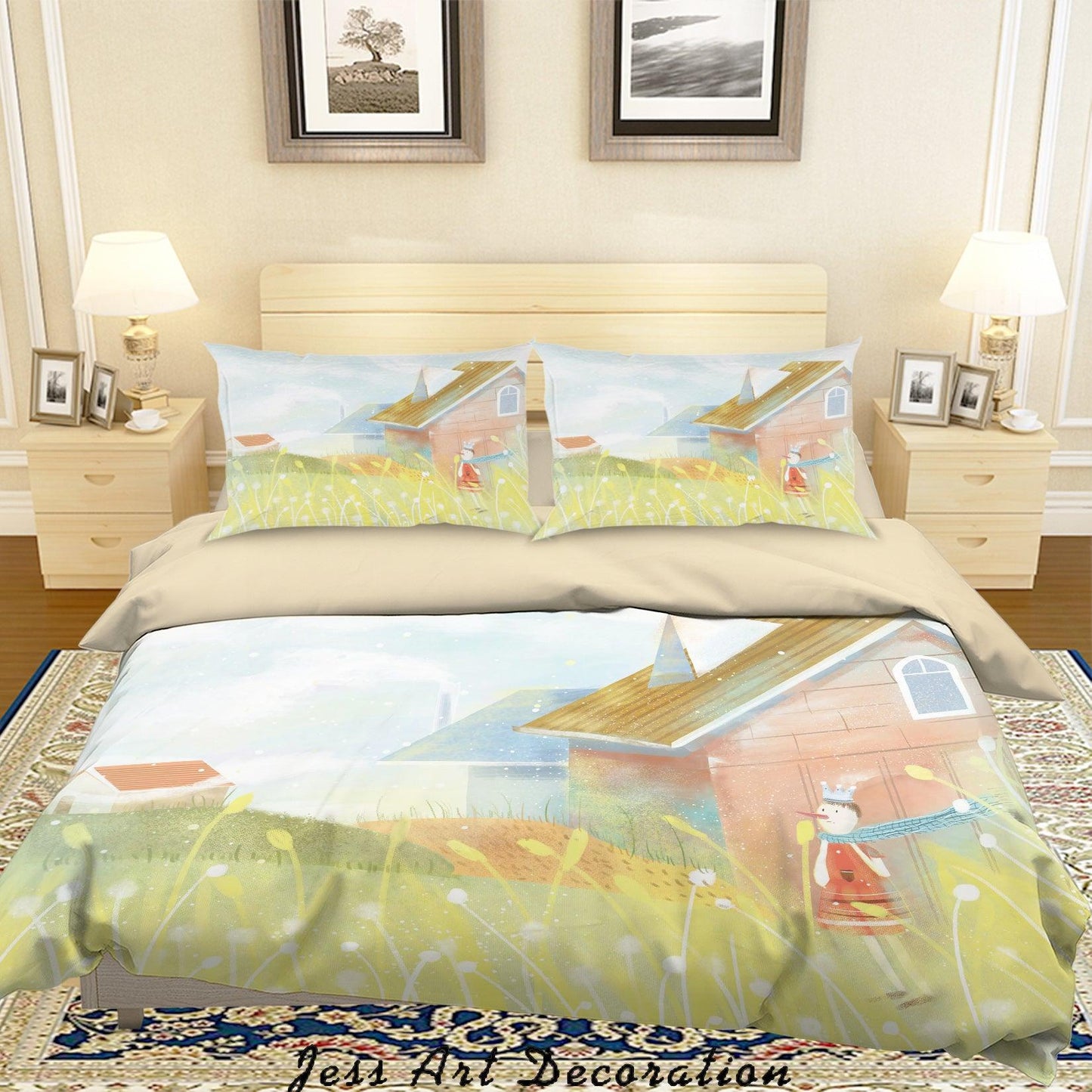 3D Cartoon House Rabbit Quilt Cover Set Bedding Set Duvet Cover Pillowcases A610 LQH