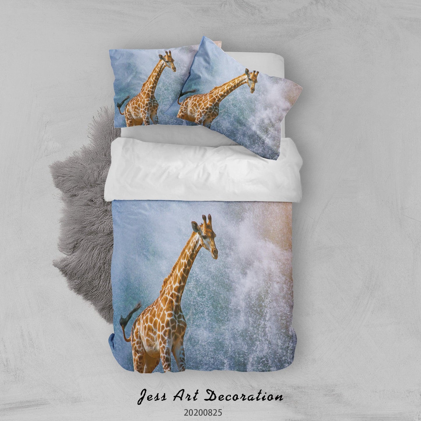 3D Animal Nature Giraffe Quilt Cover Set Bedding Set Duvet Cover Pillowcases WJ 3324