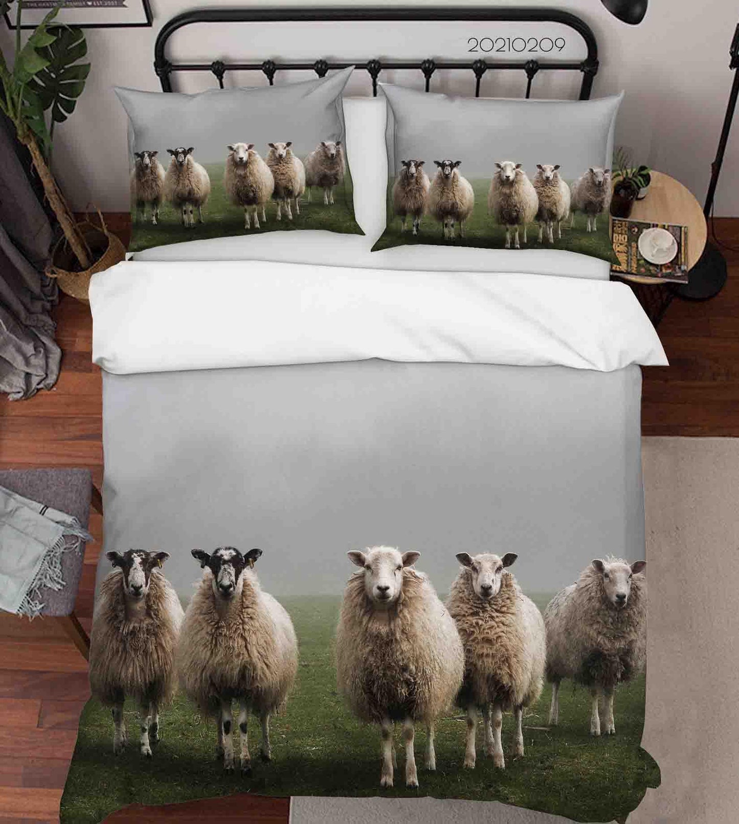 3D Animal Meadow Sheep Quilt Cover Set Bedding Set Duvet Cover Pillowcases 307