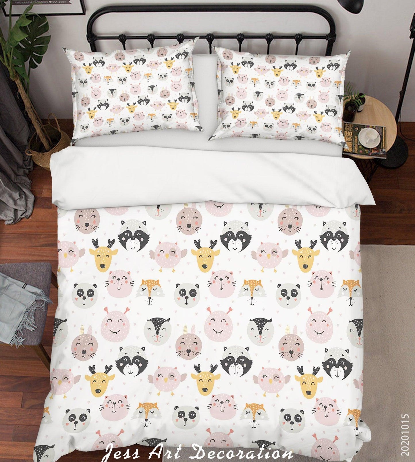 3D Cartoon Animal Foxs Cats Pattern Quilt Cover Set Bedding Set Duvet Cover Pillowcases WJ 9589