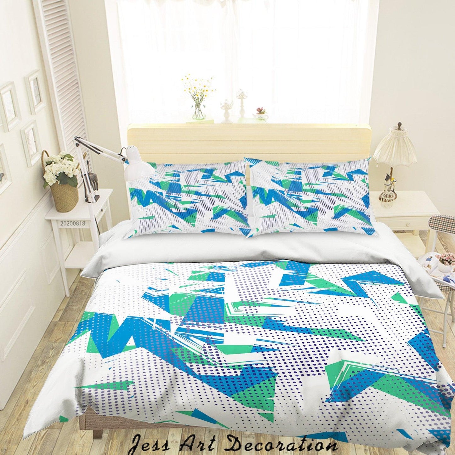 3D Abstract Blue Painting Quilt Cover Set Bedding Set Duvet Cover Pillowcases LXL