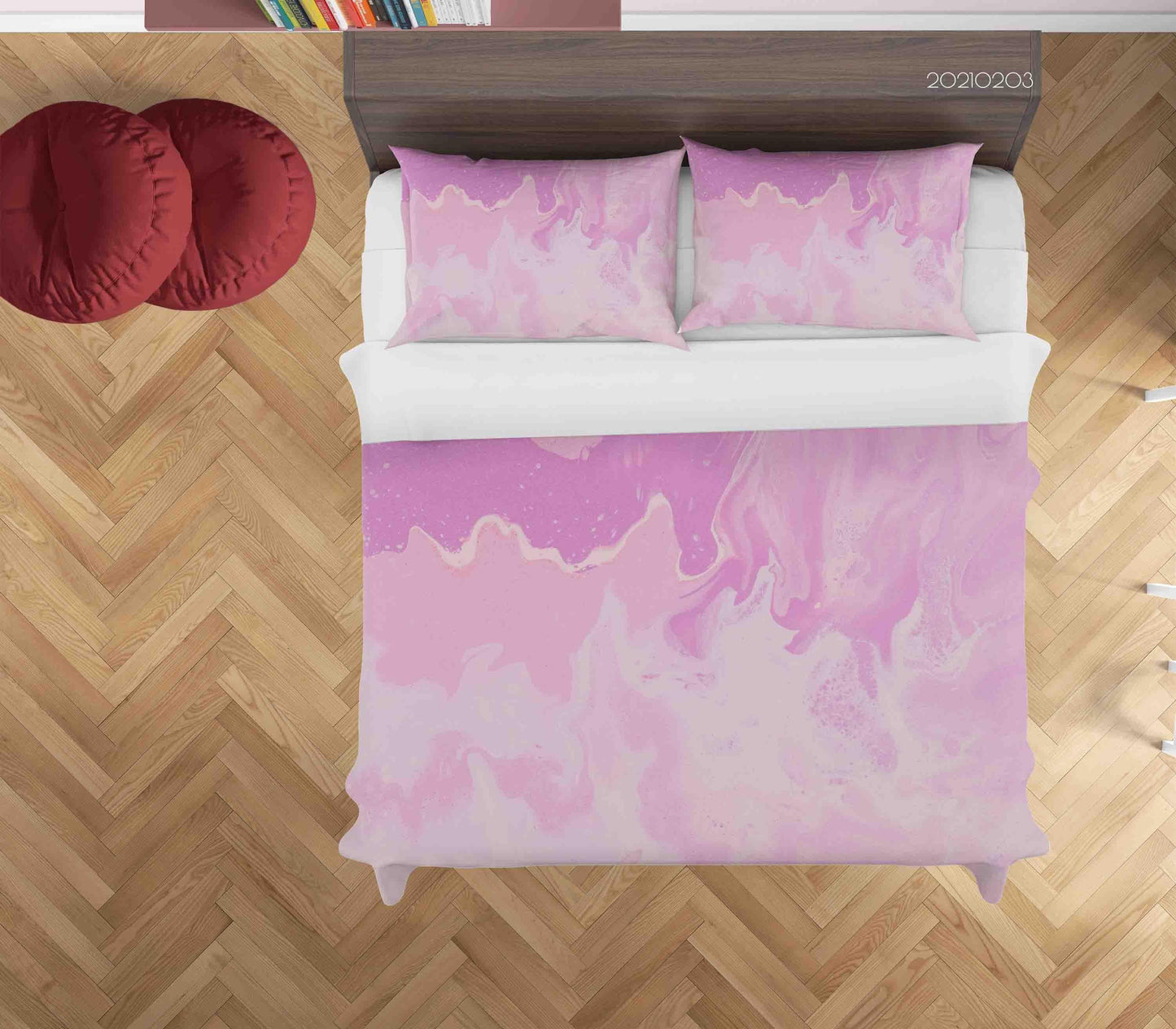 3D Abstract Pink Marble Texture Quilt Cover Set Bedding Set Duvet Cover Pillowcases 74