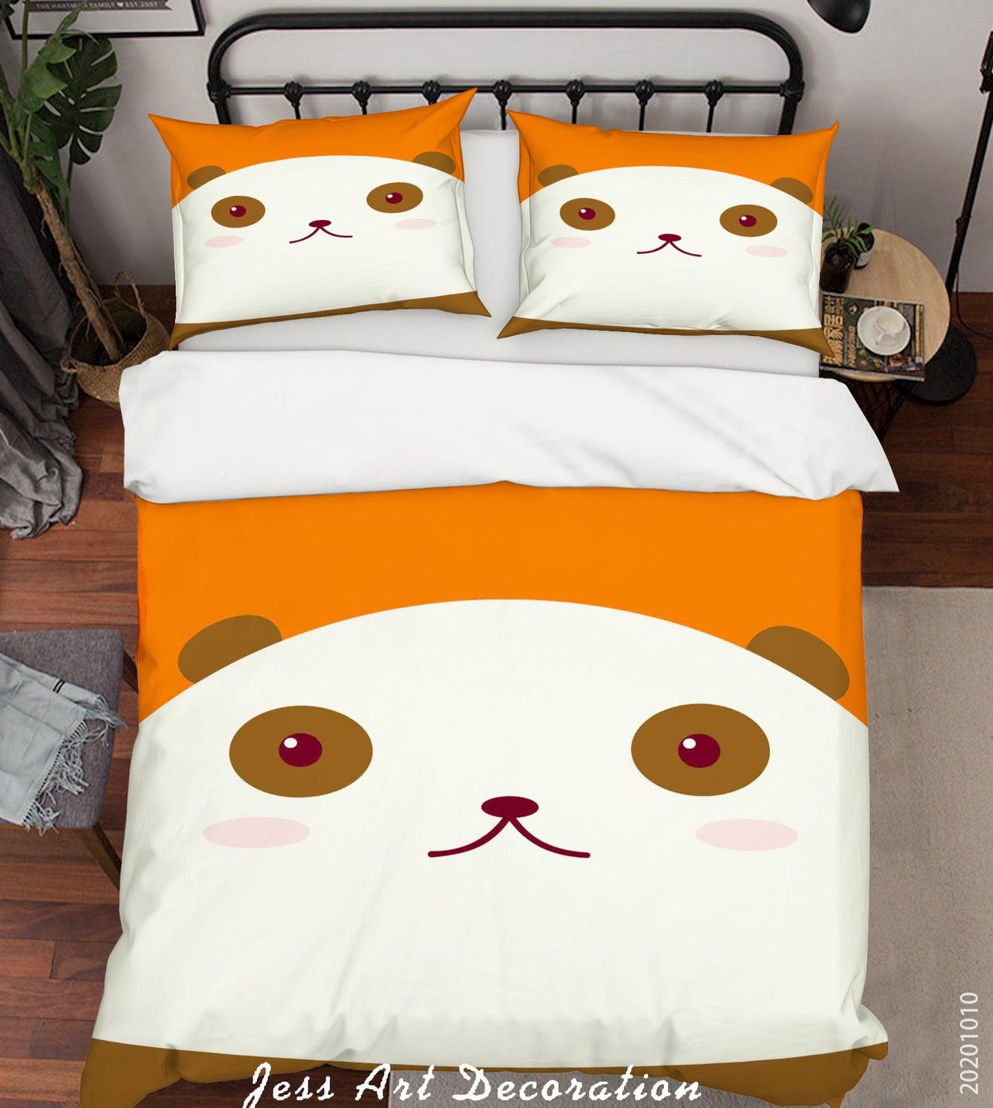 3D Cartoon Cute Animal Panda Quilt Cover Set Bedding Set Duvet Cover Pillowcases WJ 9520