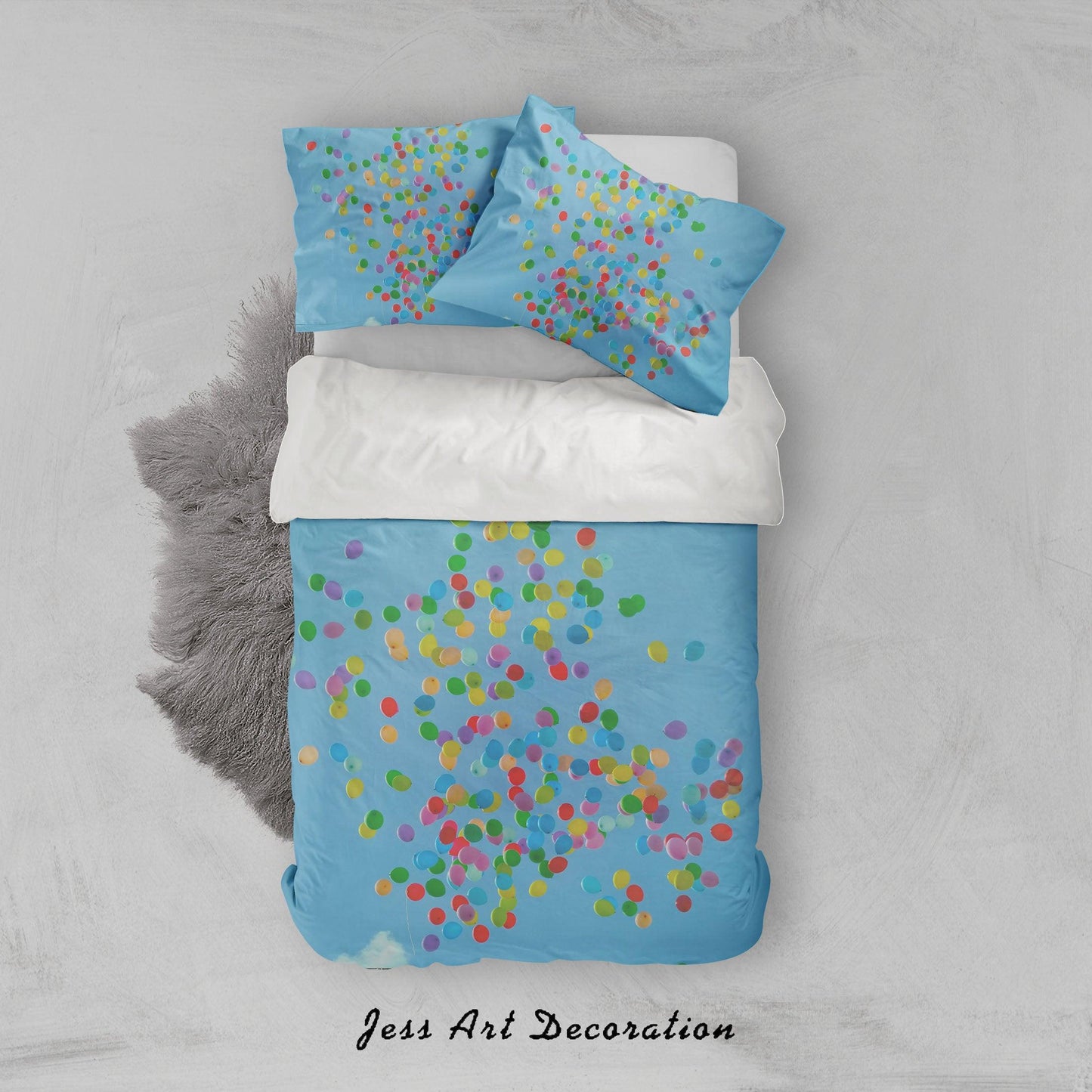 3D Blue Sky Color Balloon Quilt Cover Set Bedding Set Duvet Cover Pillowcases 155 LQH