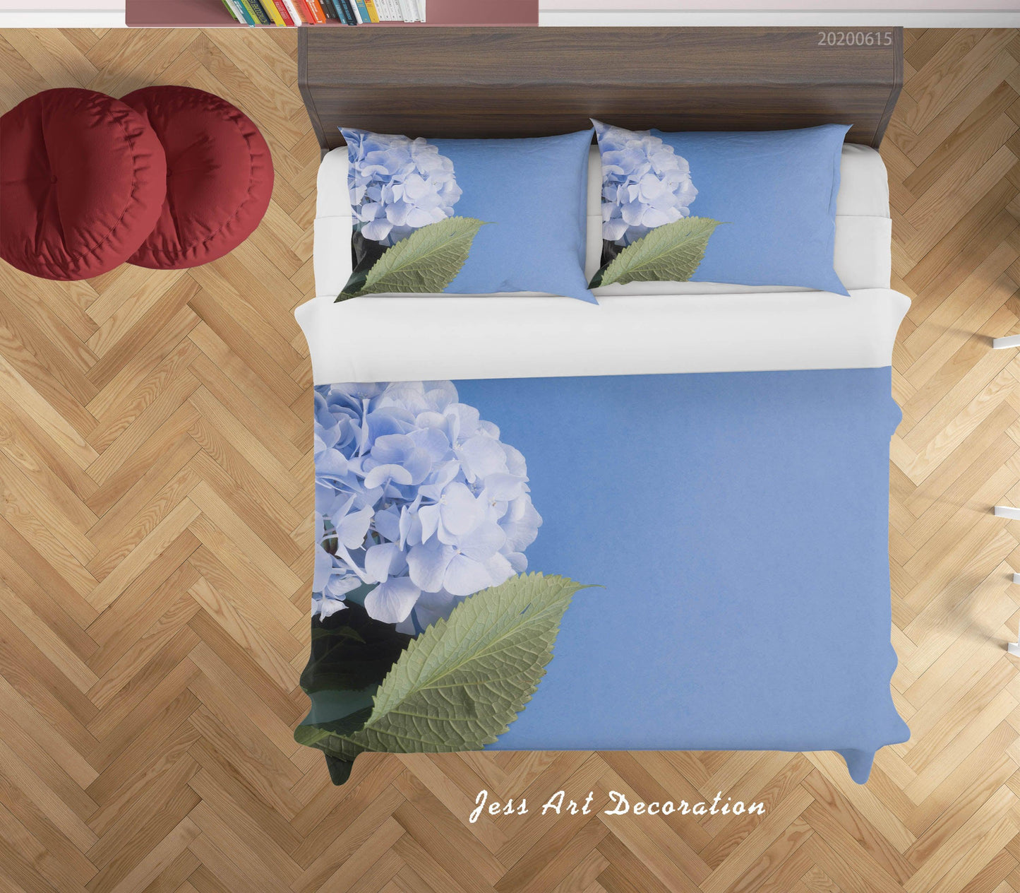 3D Blue Hydrangea Quilt Cover Set Bedding Set Duvet Cover Pillowcases SF02