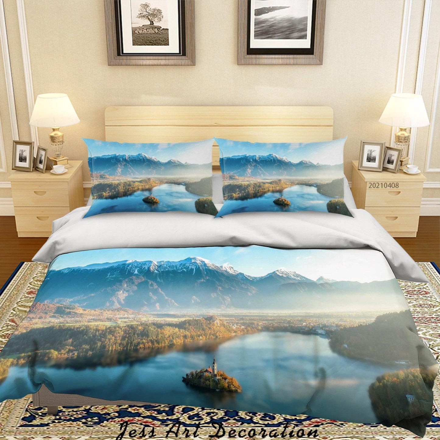 3D Blue Sky Lake Landscape Quilt Cover Set Bedding Set Duvet Cover Pillowcases 253