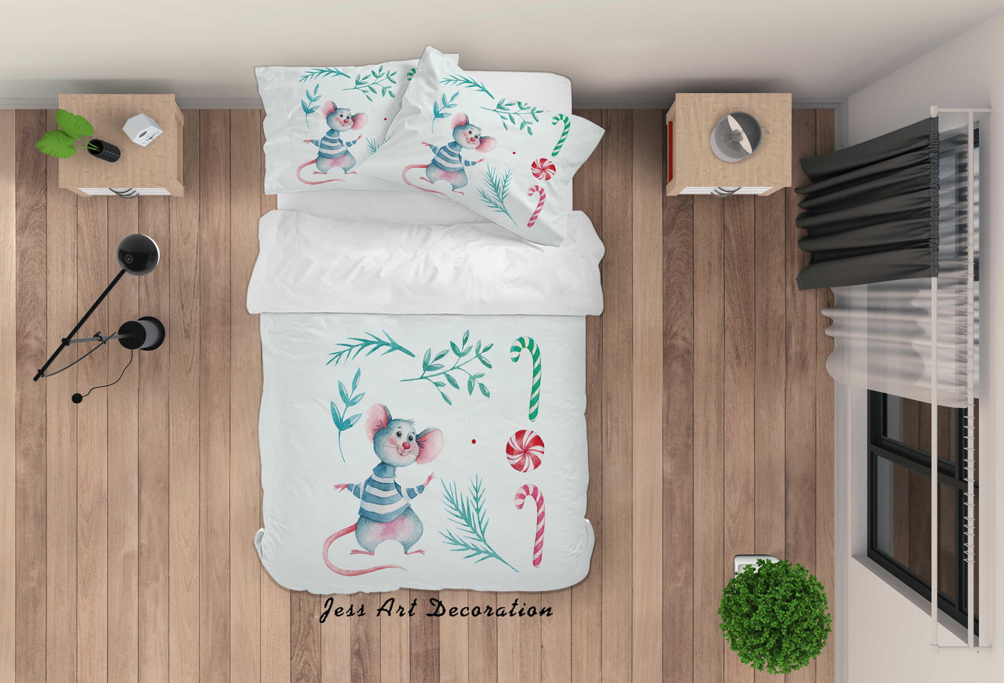 3D Cartoon Mouse Quilt Cover Set Bedding Set Duvet Cover Pillowcases SF65