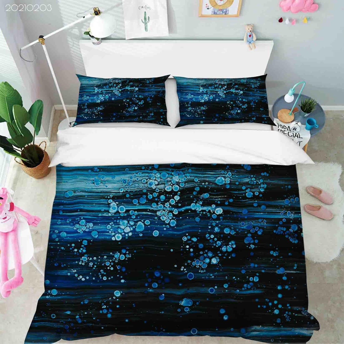 3D Abstract Blue Marble Texture Quilt Cover Set Bedding Set Duvet Cover Pillowcases 79