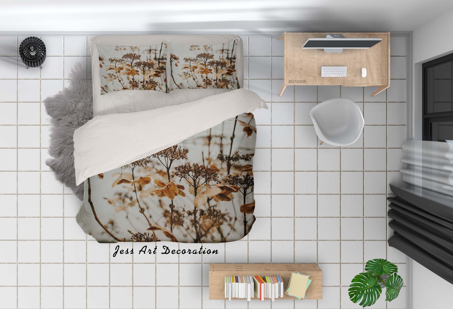 3D Autumn Floral Leaf Quilt Cover Set Bedding Set Duvet Cover Pillowcases 170