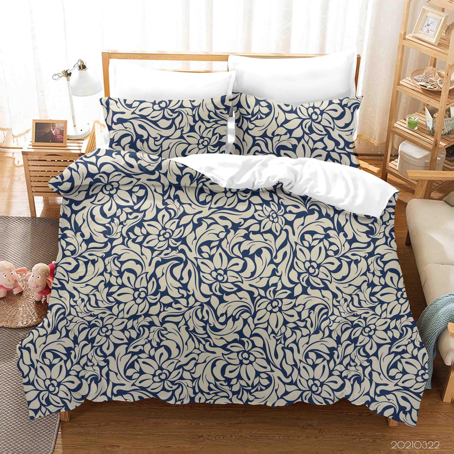 3D Baroque Pattern Quilt Cover Set Bedding Set Duvet Cover Pillowcases 90