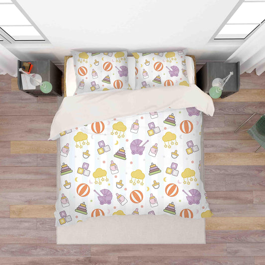 3D Cartoon Colorful Baby Toy Ball Quilt Cover Set Bedding Set Duvet Cover Pillowcases LXL