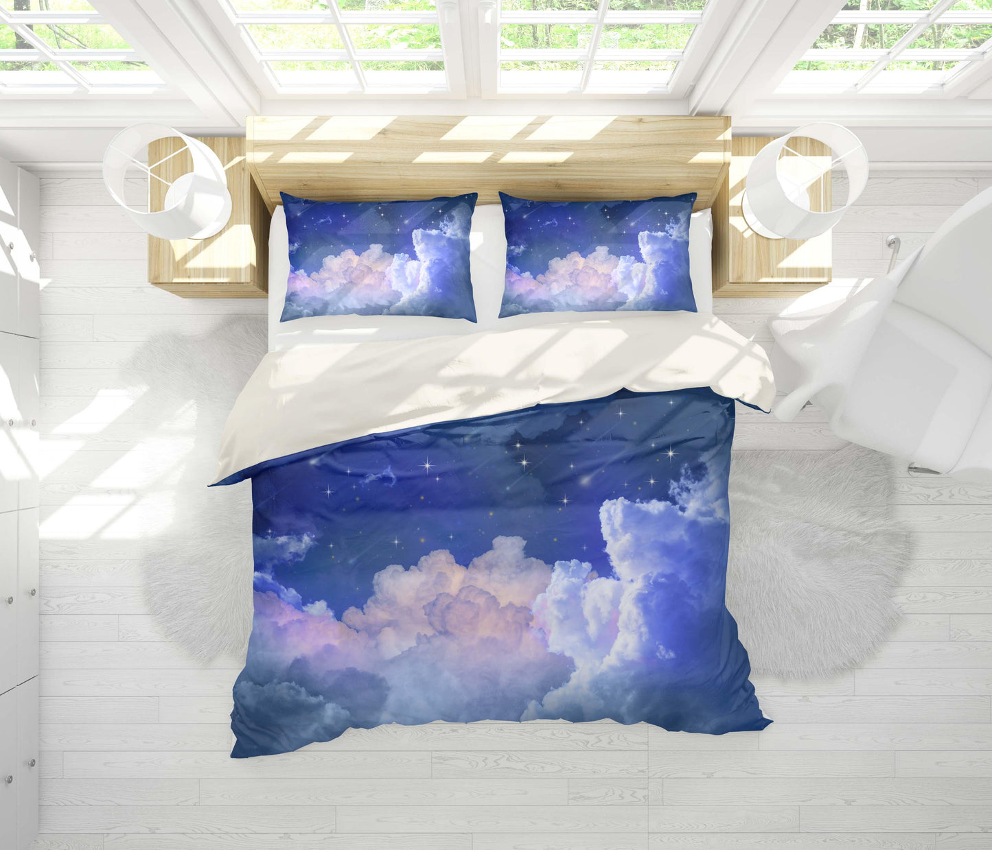 3D Blue Sky White Cloud Quilt Cover Set Bedding Set Pillowcases 16