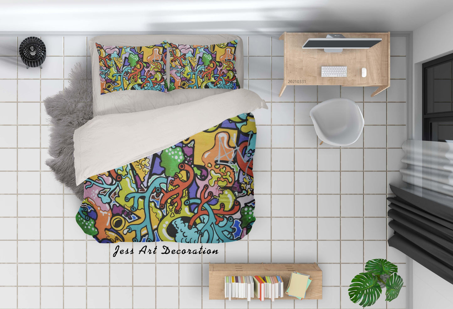 3D Abstract Color Pattern Quilt Cover Set Bedding Set Duvet Cover Pillowcases 242