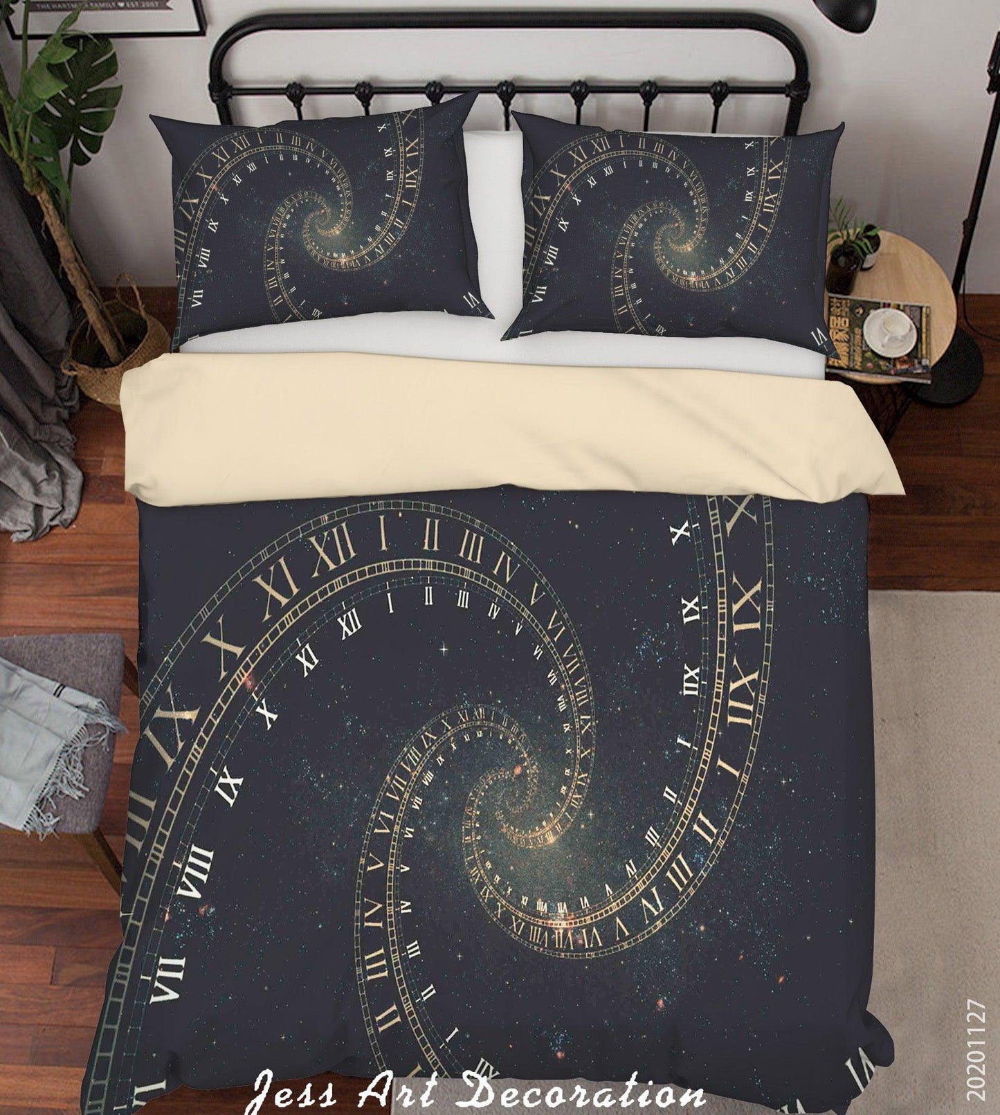 3D Abstract Space Composition Time Black Quilt Cover Set Bedding Set Duvet Cover Pillowcases LXL