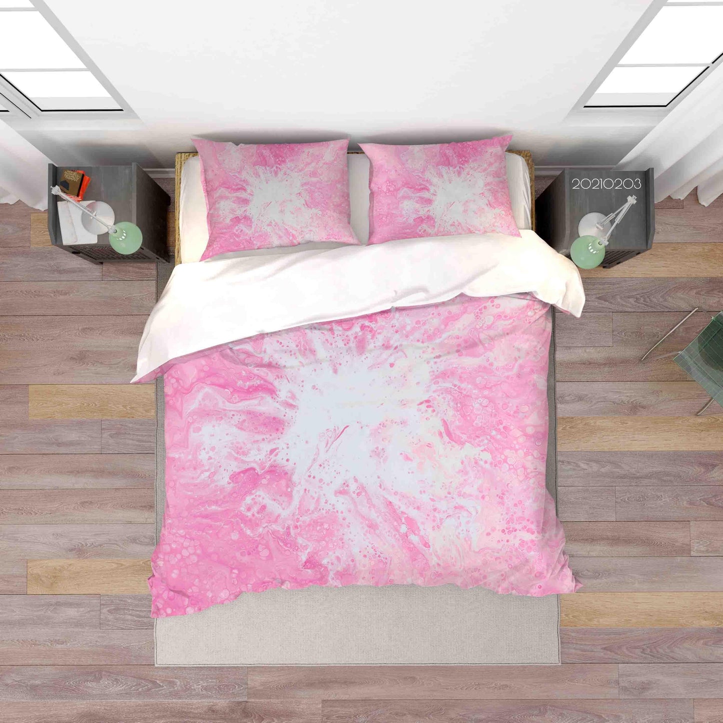 3D Abstract Pink Marble Texture Quilt Cover Set Bedding Set Duvet Cover Pillowcases 46