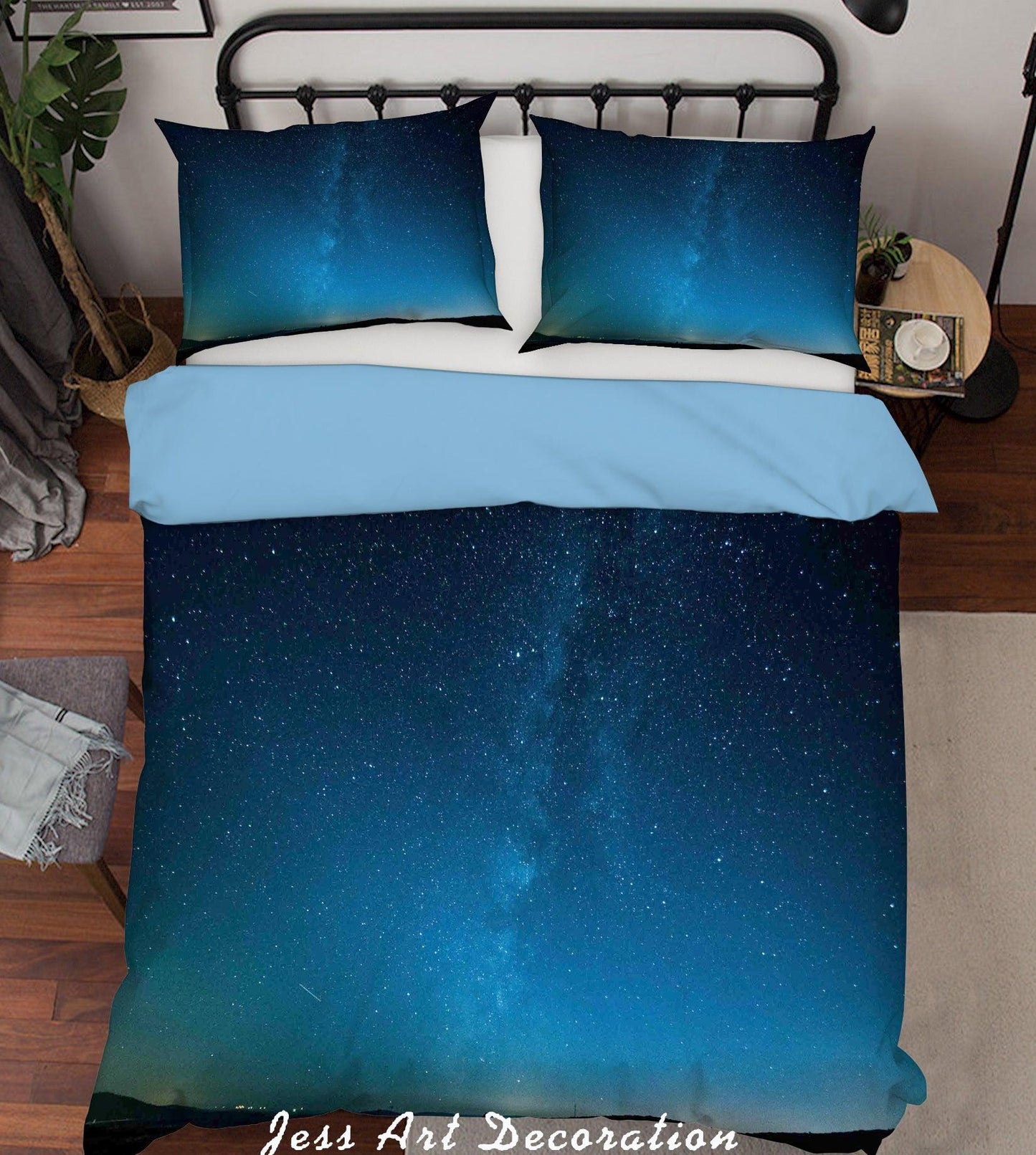 3D Blue Starry Sky Quilt Cover Set Bedding Set Pillowcases 65