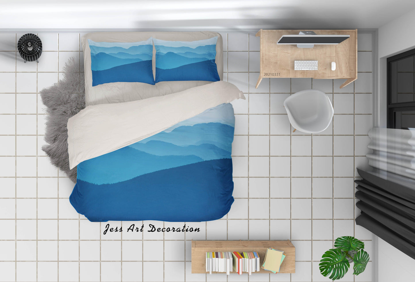 3D Blue Sky Mountain Landscape Quilt Cover Set Bedding Set Duvet Cover Pillowcases 162