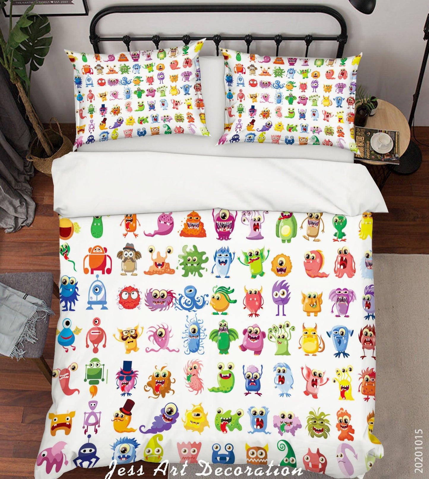 3D Cartoon Animal Monsters Pattern Quilt Cover Set Bedding Set Duvet Cover Pillowcases WJ 9677