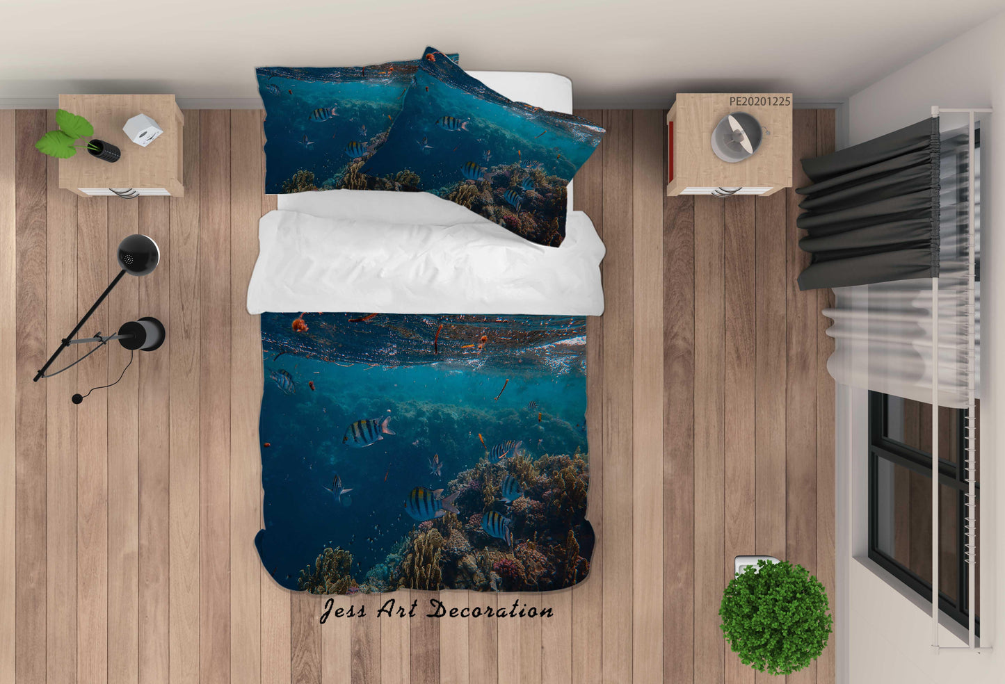 3D Blue Marine Fish Coral Quilt Cover Set Bedding Set Duvet Cover Pillowcases 28