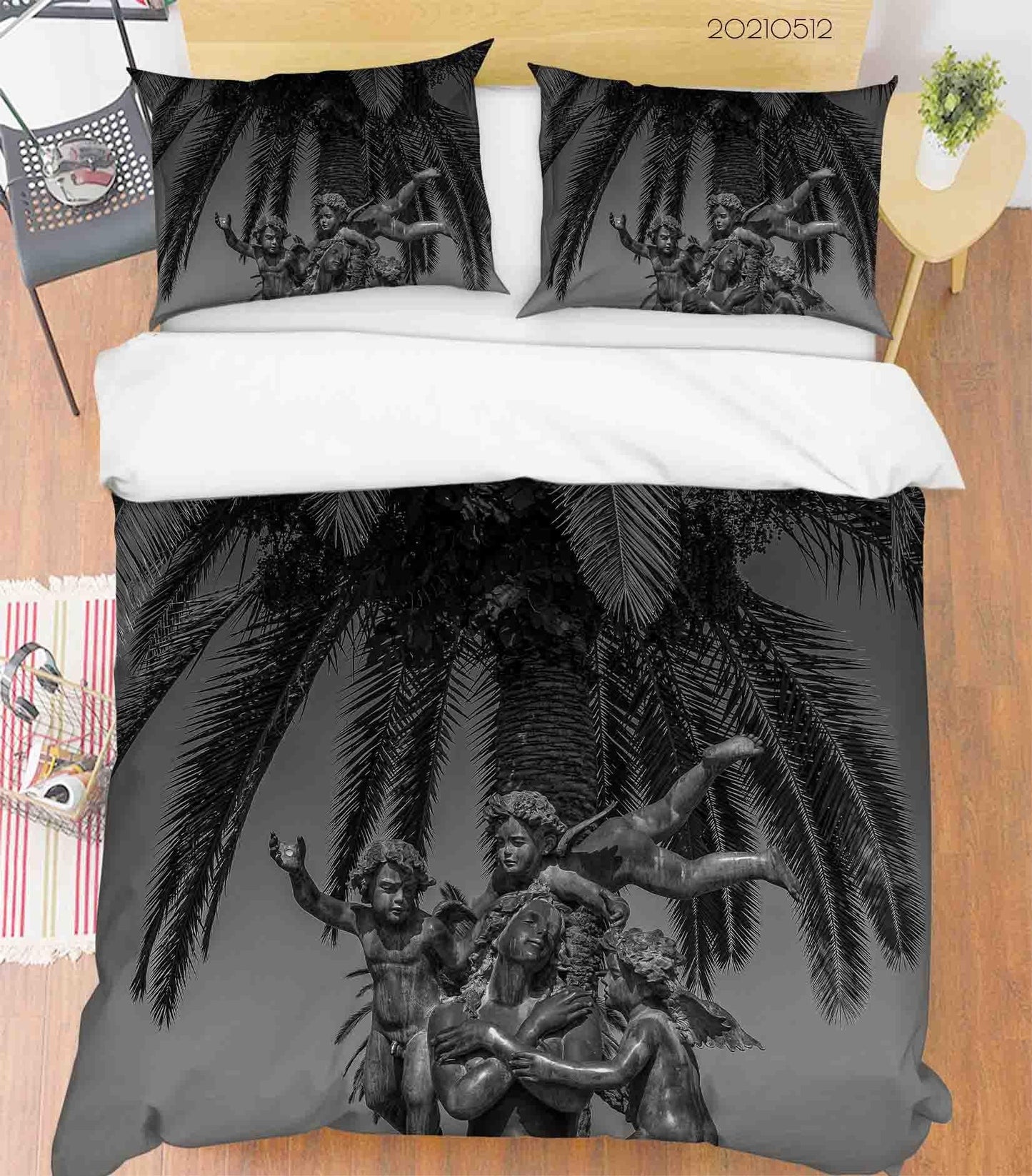 3D Art Sculpture Coconut Tree Quilt Cover Set Bedding Set Duvet Cover Pillowcases 307