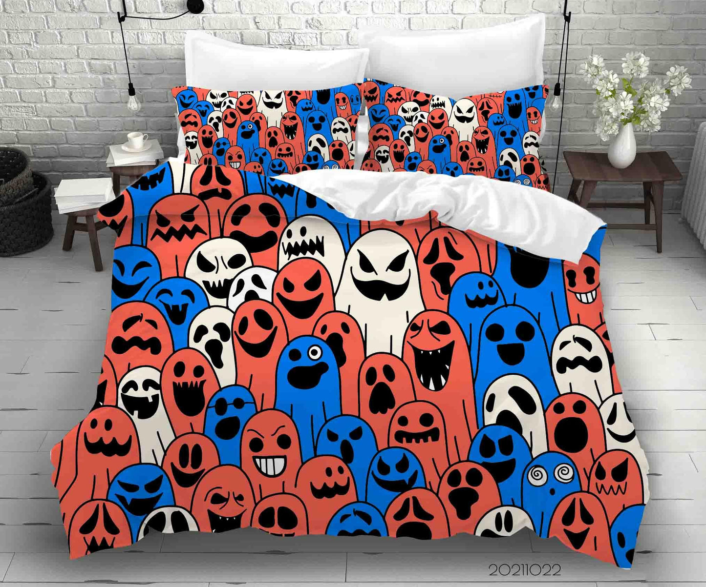 3D Abstract Ghost Graffiti Quilt Cover Set Bedding Set Duvet Cover Pillowcases 27