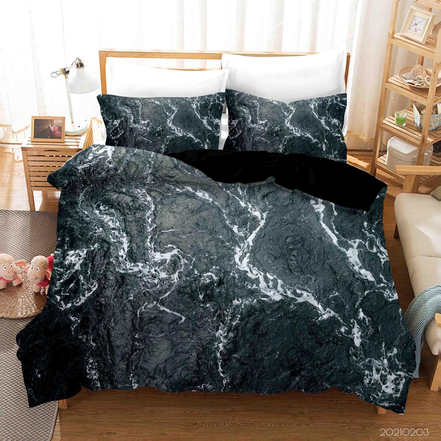 3D Abstract Marble Texture Quilt Cover Set Bedding Set Duvet Cover Pillowcases 17