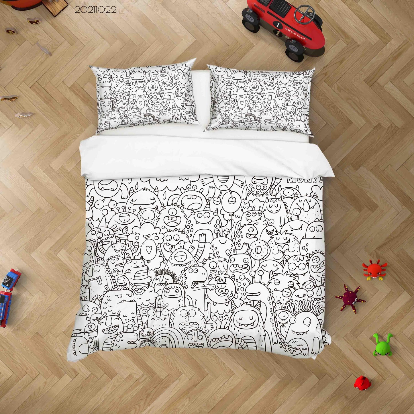 3D Abstract Monster Graffiti Quilt Cover Set Bedding Set Duvet Cover Pillowcases 28