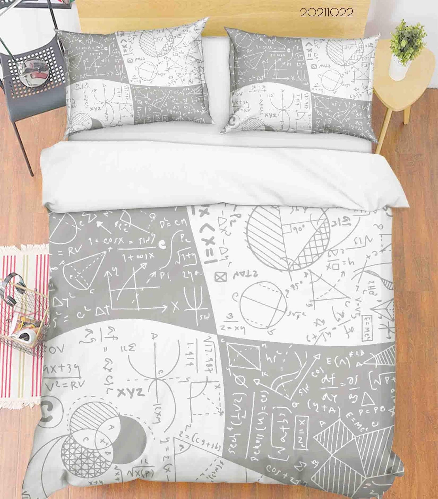 3D Abstract Math Questions Graffiti Quilt Cover Set Bedding Set Duvet Cover Pillowcases 55