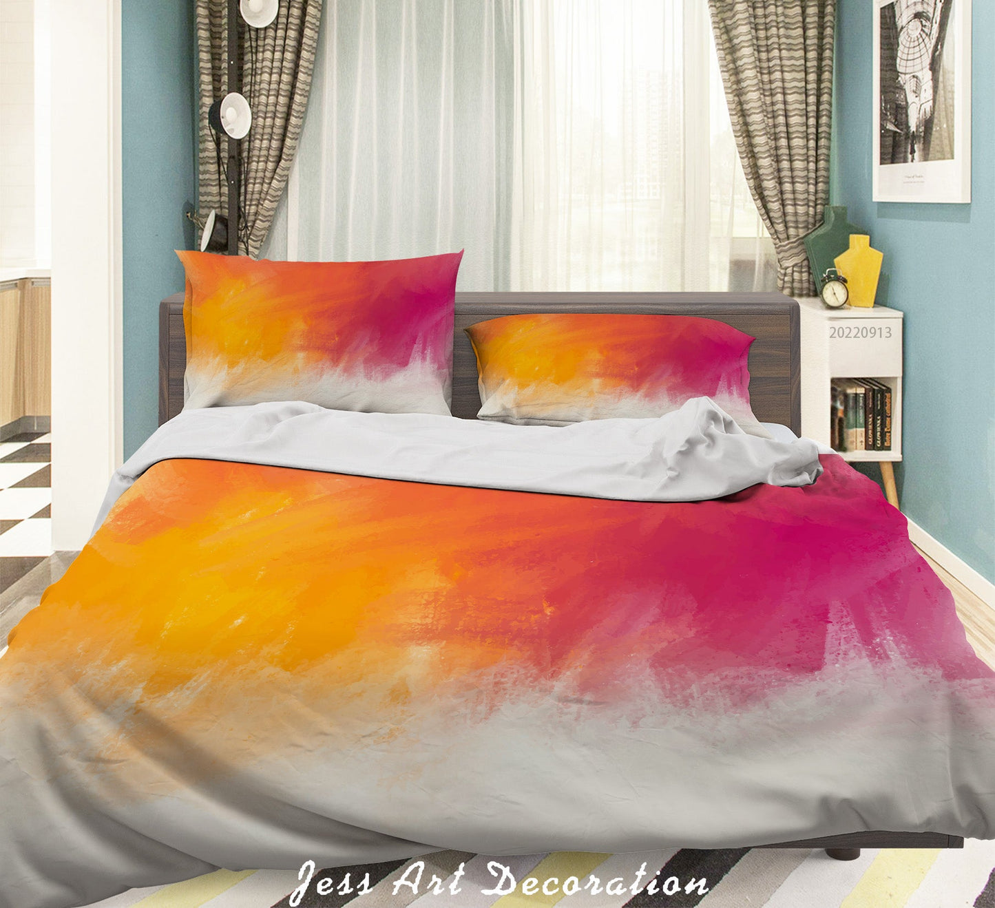 3D Abstract Sunrise Ripple Quilt Cover Set Bedding Set Duvet Cover Pillowcase 100