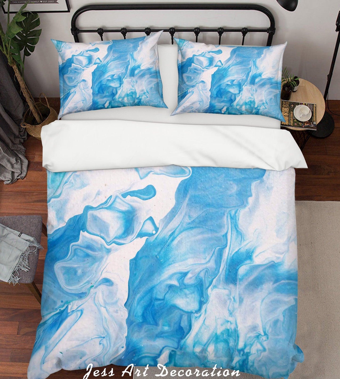 3D Abstract Blue Splash Ink Quilt Cover Set Bedding Set Pillowcases 10