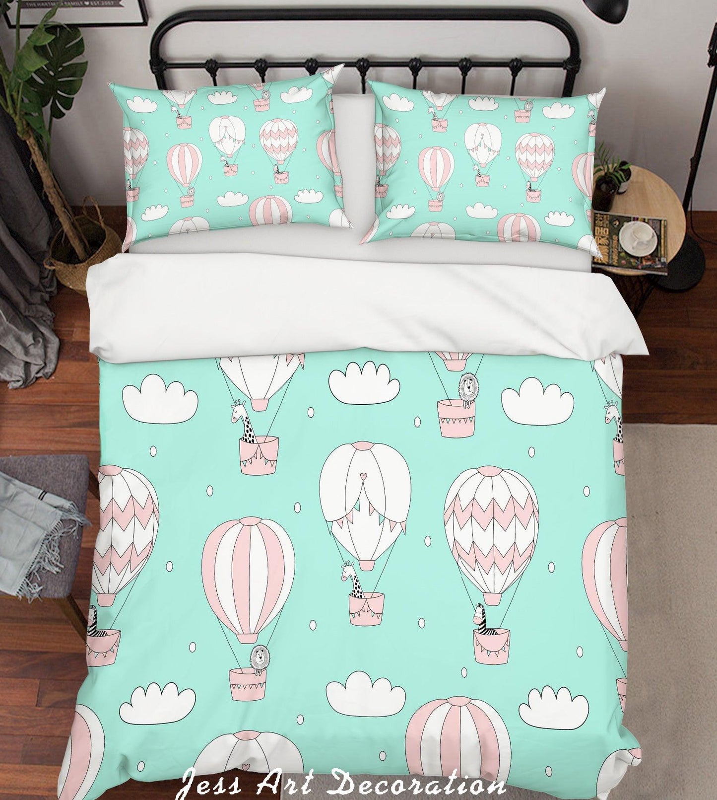 3D Cartoon Hot Air Balloon Quilt Cover Set Bedding Set Pillowcases 8
