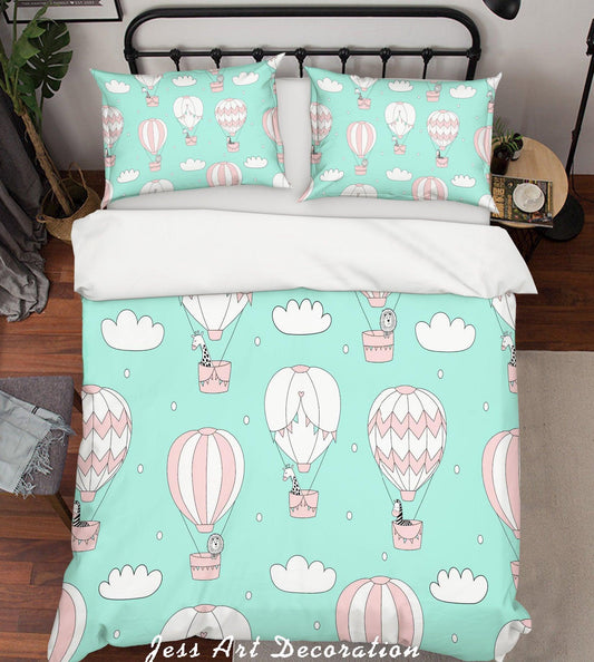 3D Cartoon Hot Air Balloon Quilt Cover Set Bedding Set Pillowcases 8
