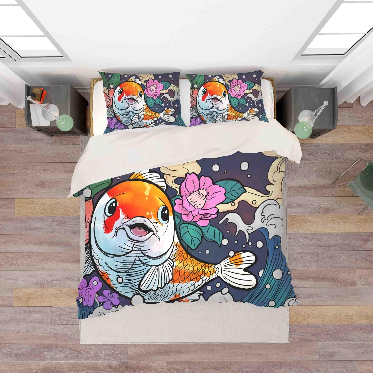 3D Abstract Carp Floral Quilt Cover Set Bedding Set Pillowcases 62