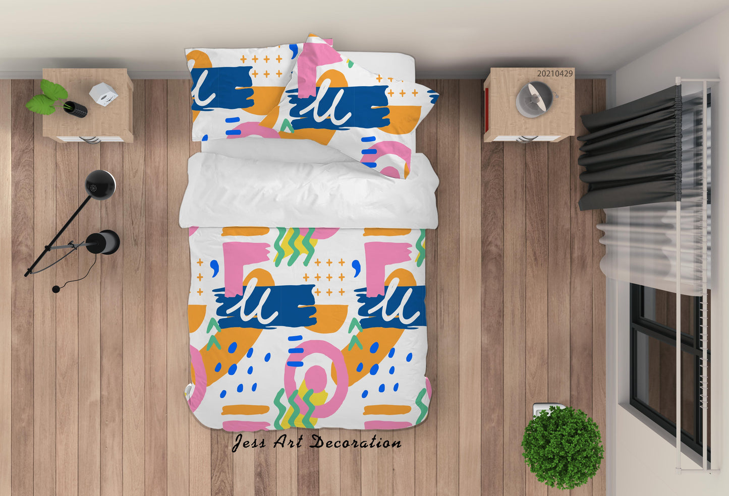 3D Abstract Color Pattern Quilt Cover Set Bedding Set Duvet Cover Pillowcases 1