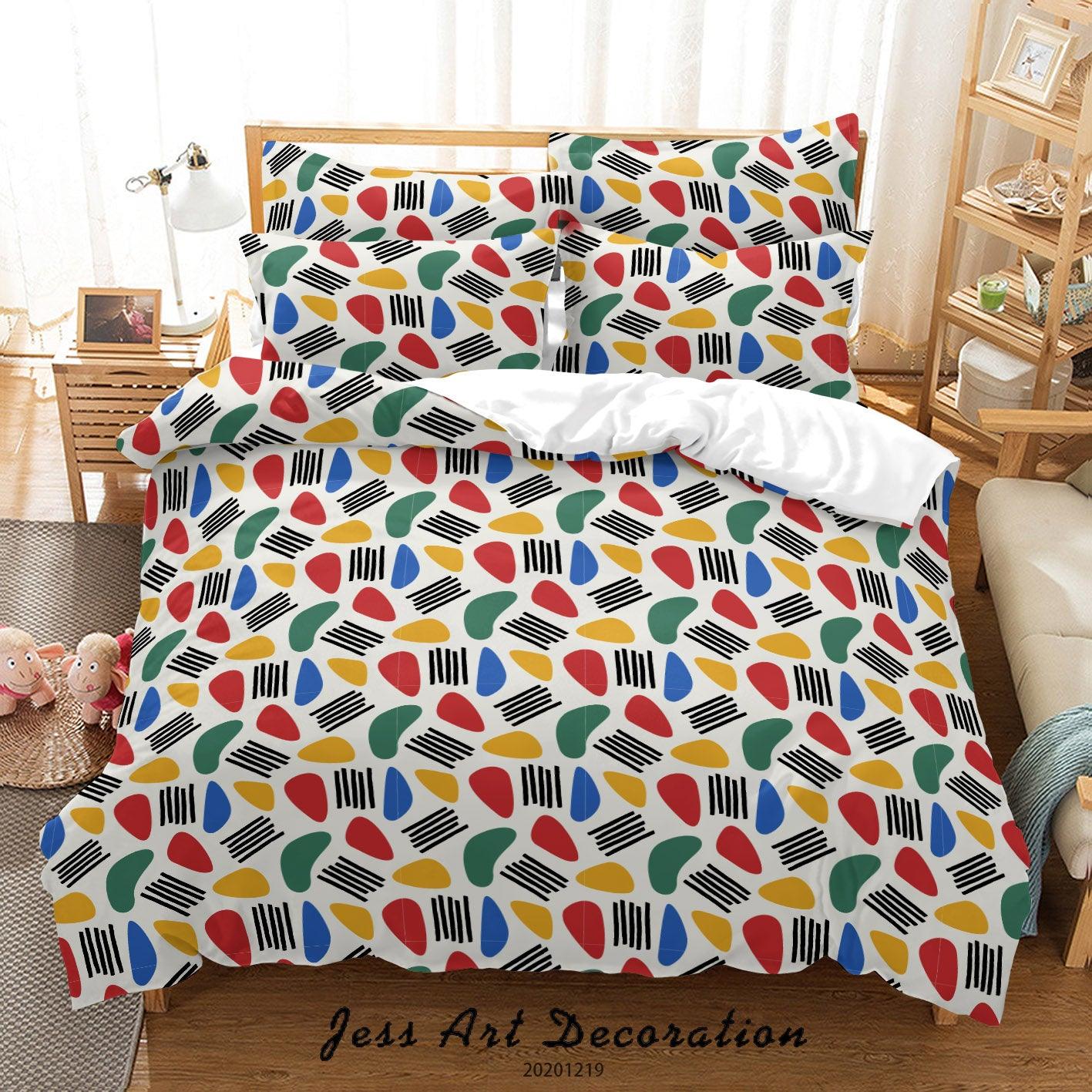 3D Abstract Colorful Geometric Pattern Quilt Cover Set Bedding Set Duvet Cover Pillowcases 75