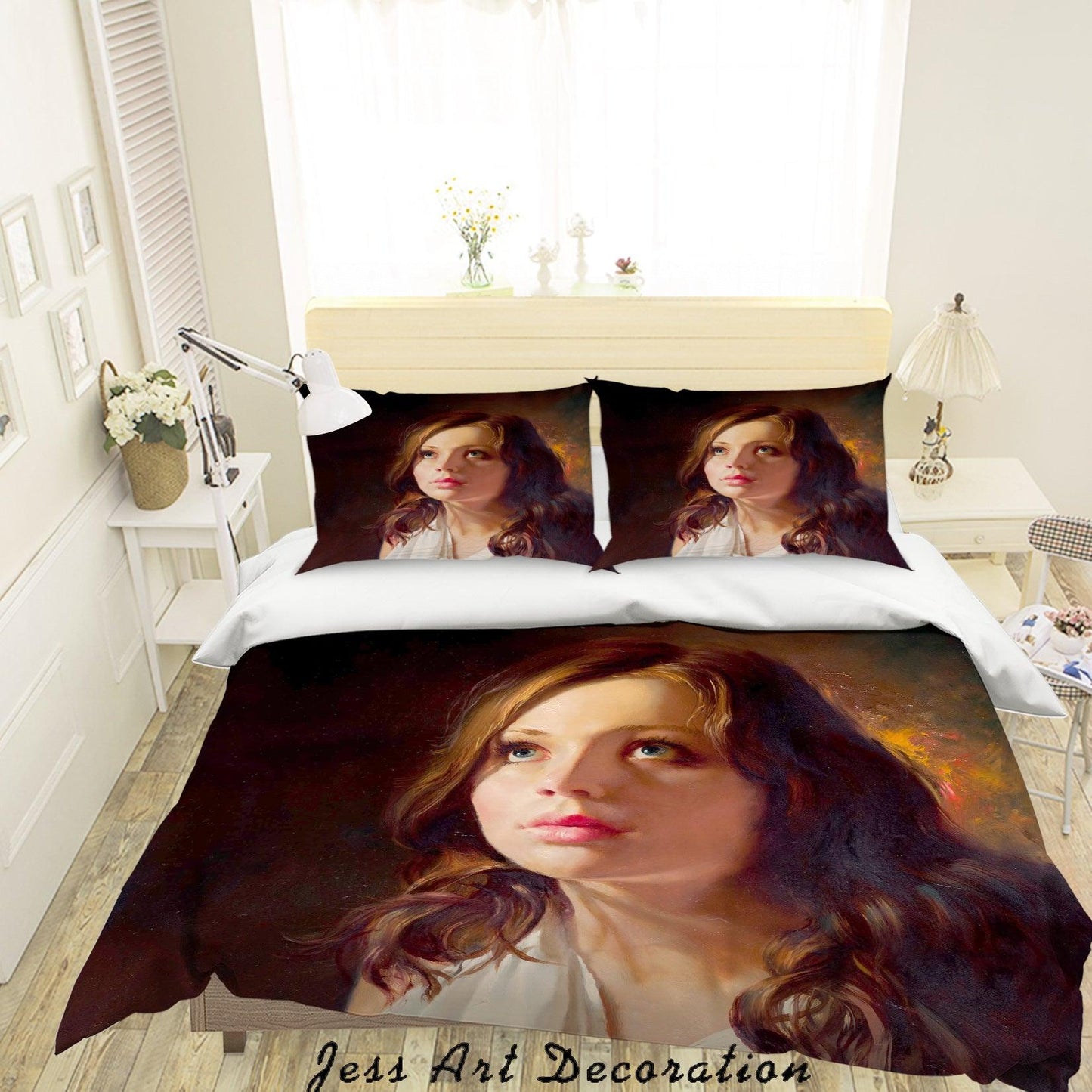 3D Beauty Photo Quilt Cover Set Bedding Set Pillowcases 01