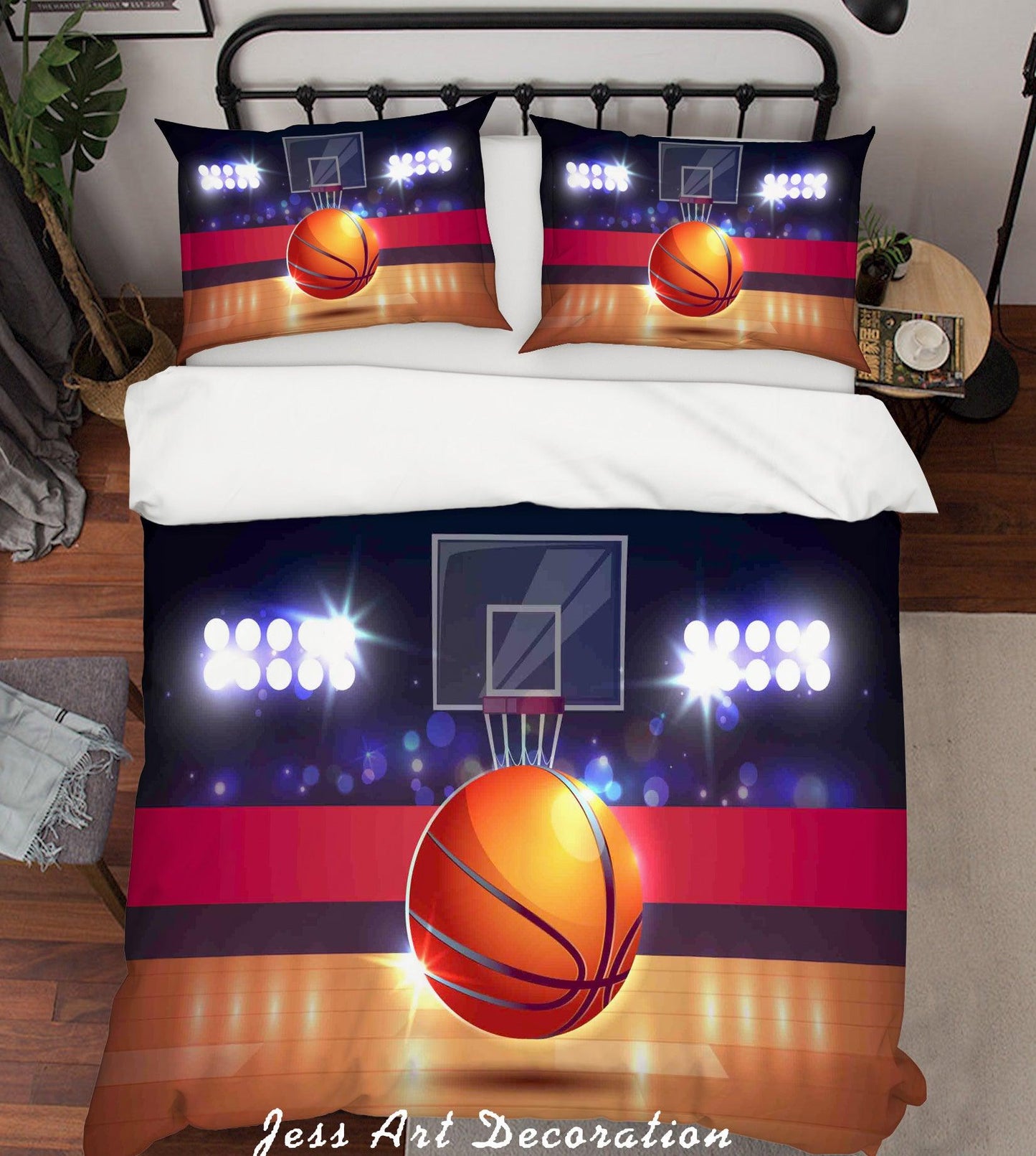 3D Basketball Hall Stadium Quilt Cover Set Bedding Set Pillowcases 50