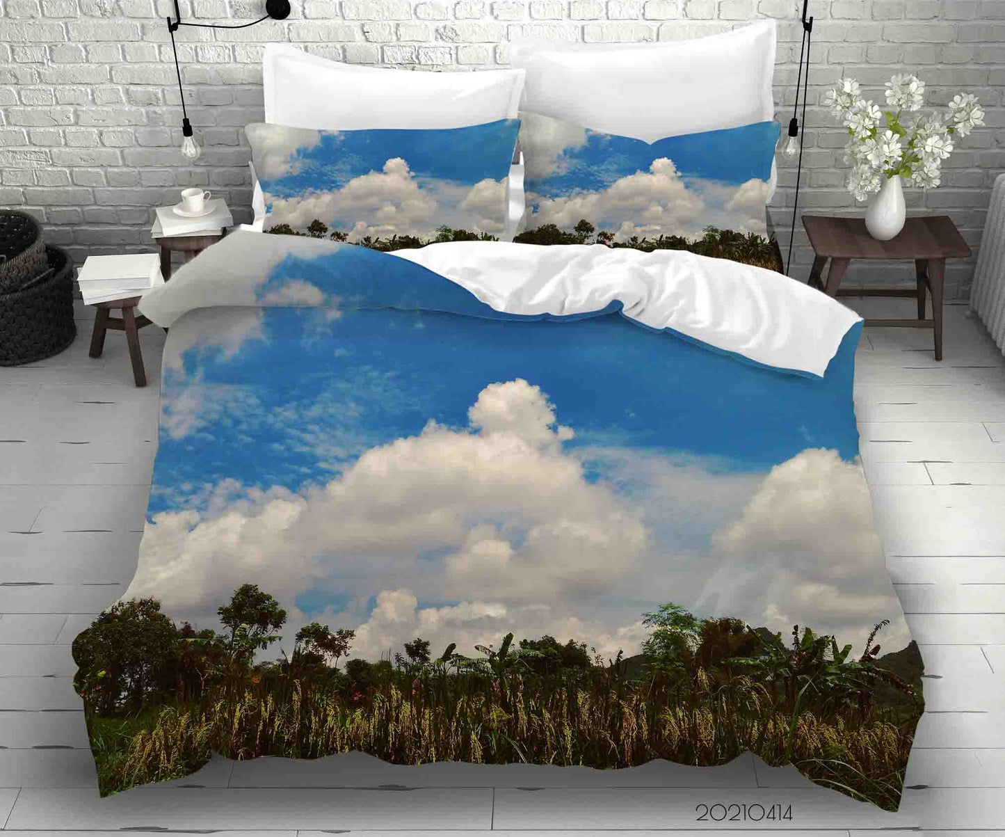 3D Blue Sky Sky Cloud Forest Quilt Cover Set Bedding Set Duvet Cover Pillowcases 24
