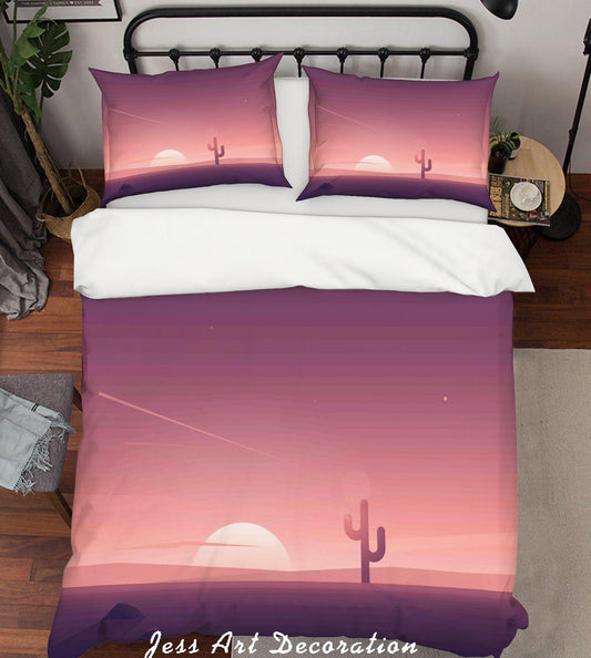 3D Cactus Moon Meteor Quilt Cover Set Bedding Set Pillowcases 14
