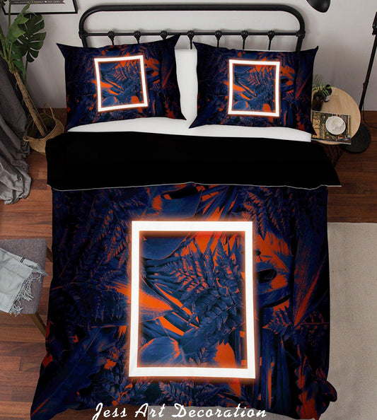 3D Blue Frame Plants Quilt Cover Set Bedding Set Pillowcases 58