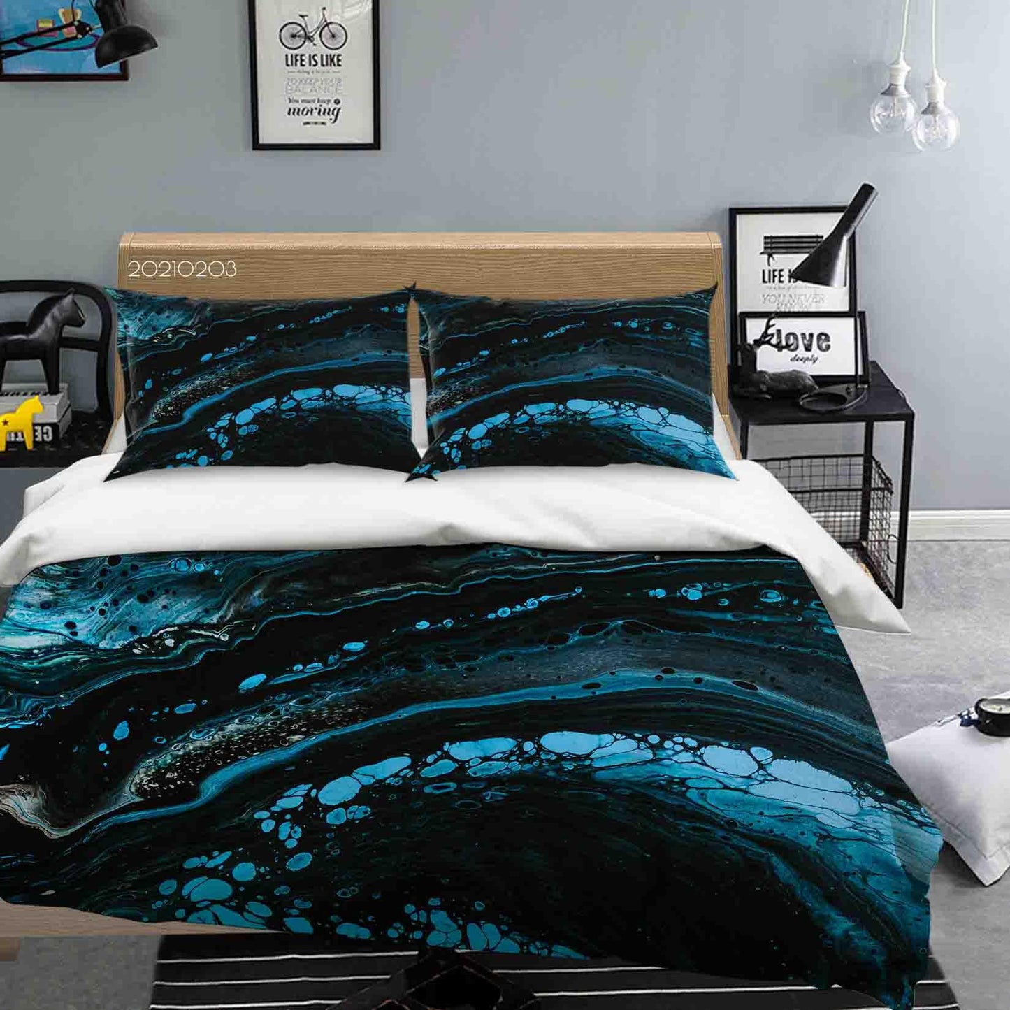3D Abstract Marble Texture Quilt Cover Set Bedding Set Duvet Cover Pillowcases 102