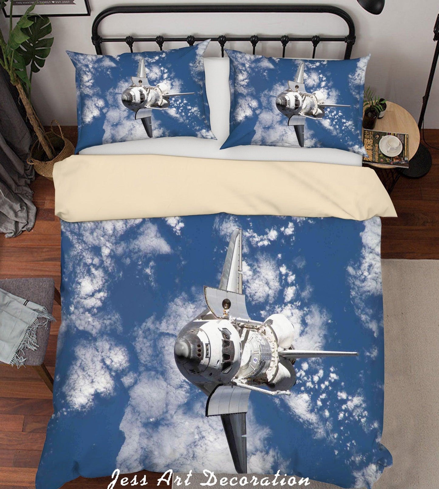 3D Blue Sky White Cloud Plane Quilt Cover Set Bedding Set Duvet Cover Pillowcases 154 LQH