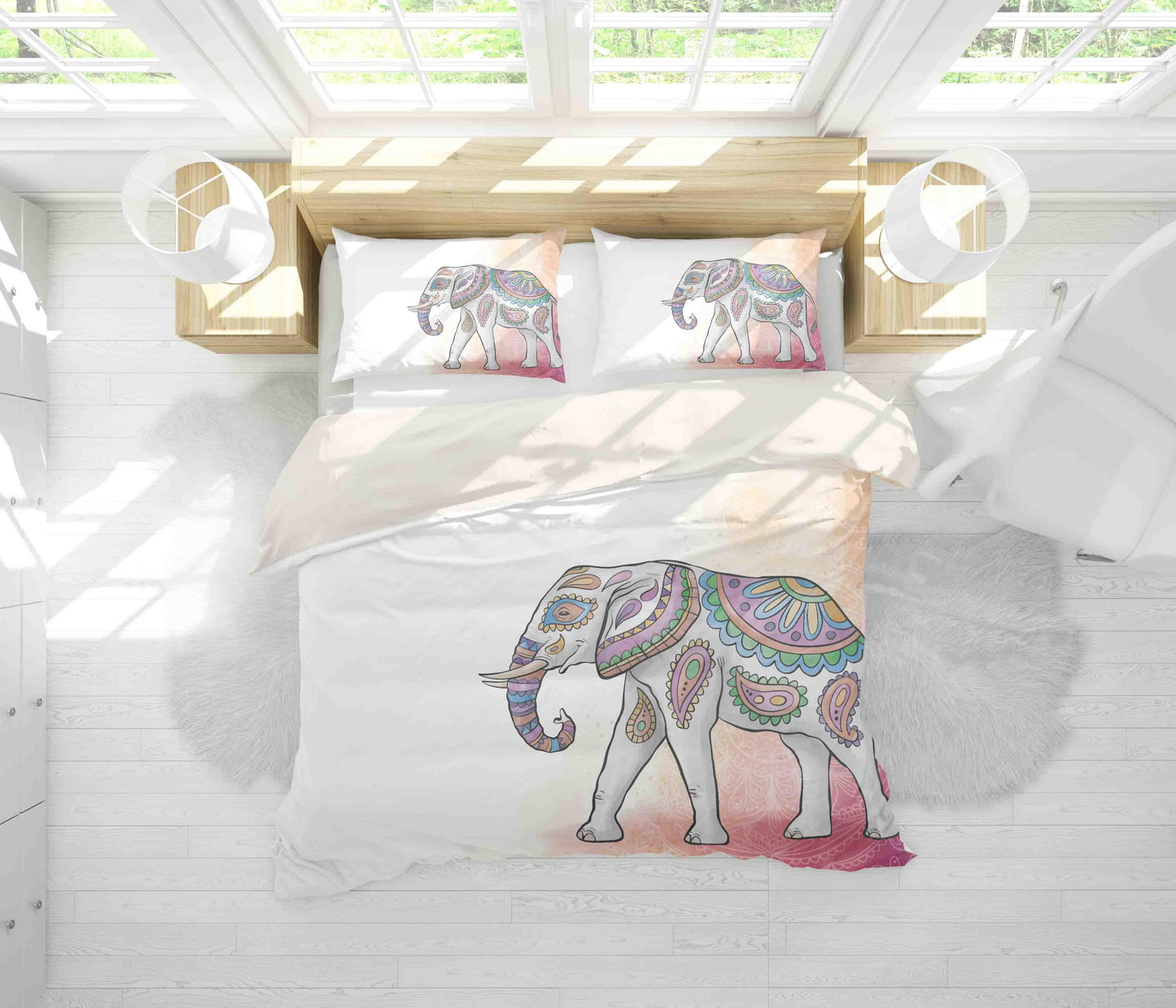 3D Cartoon Classic Pattern Elephant Quilt Cover Set Bedding Set Duvet Cover Pillowcases LXL
