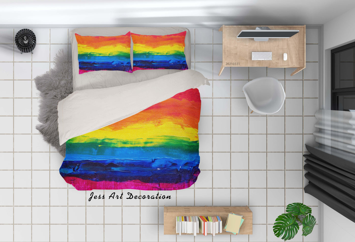 3D Abstract Color Graffiti Quilt Cover Set Bedding Set Duvet Cover Pillowcases 298