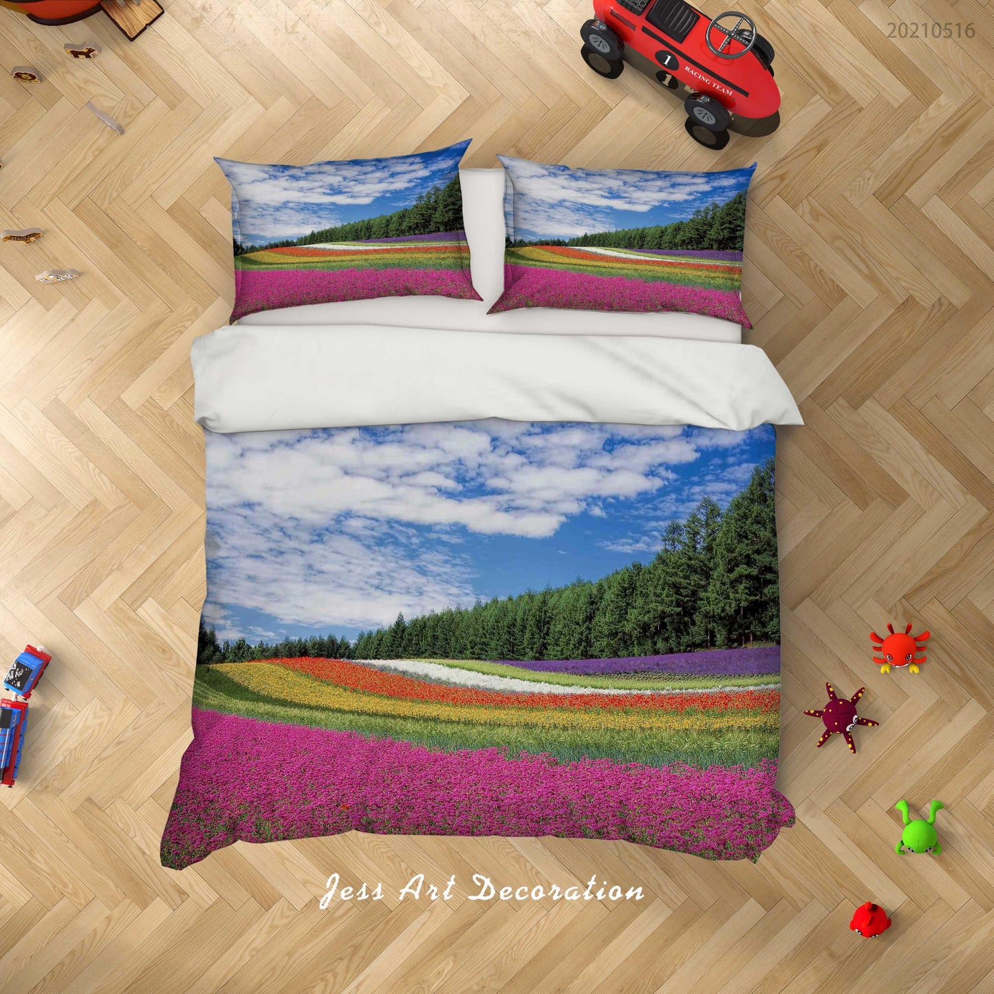 3D Blue Sky Cloud Forest Floral Quilt Cover Set Bedding Set Duvet Cover Pillowcases 31