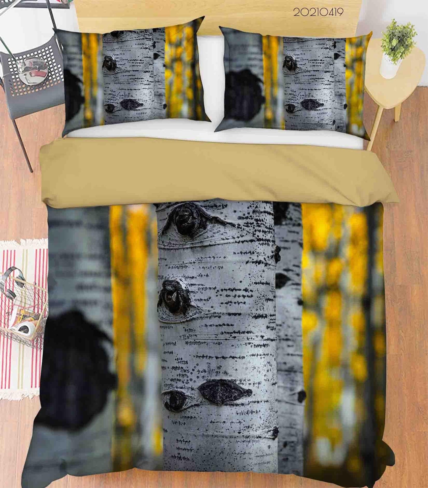 3D Birch Forest Landscape Quilt Cover Set Bedding Set Duvet Cover Pillowcases 189