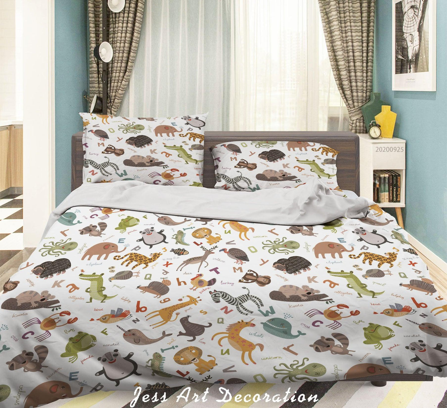 3D Cartoon Animal Pattern Quilt Cover Set Bedding Set Duvet Cover Pillowcases WJ 6427
