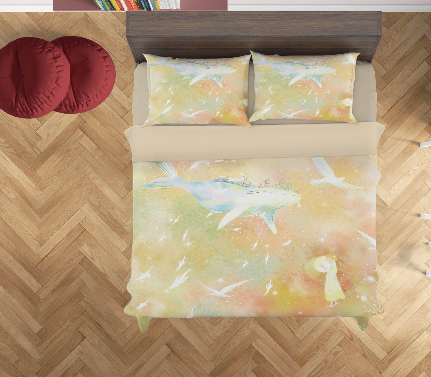 3D Cartoon Girl Dolphin Quilt Cover Set Bedding Set Duvet Cover Pillowcases A547 LQH