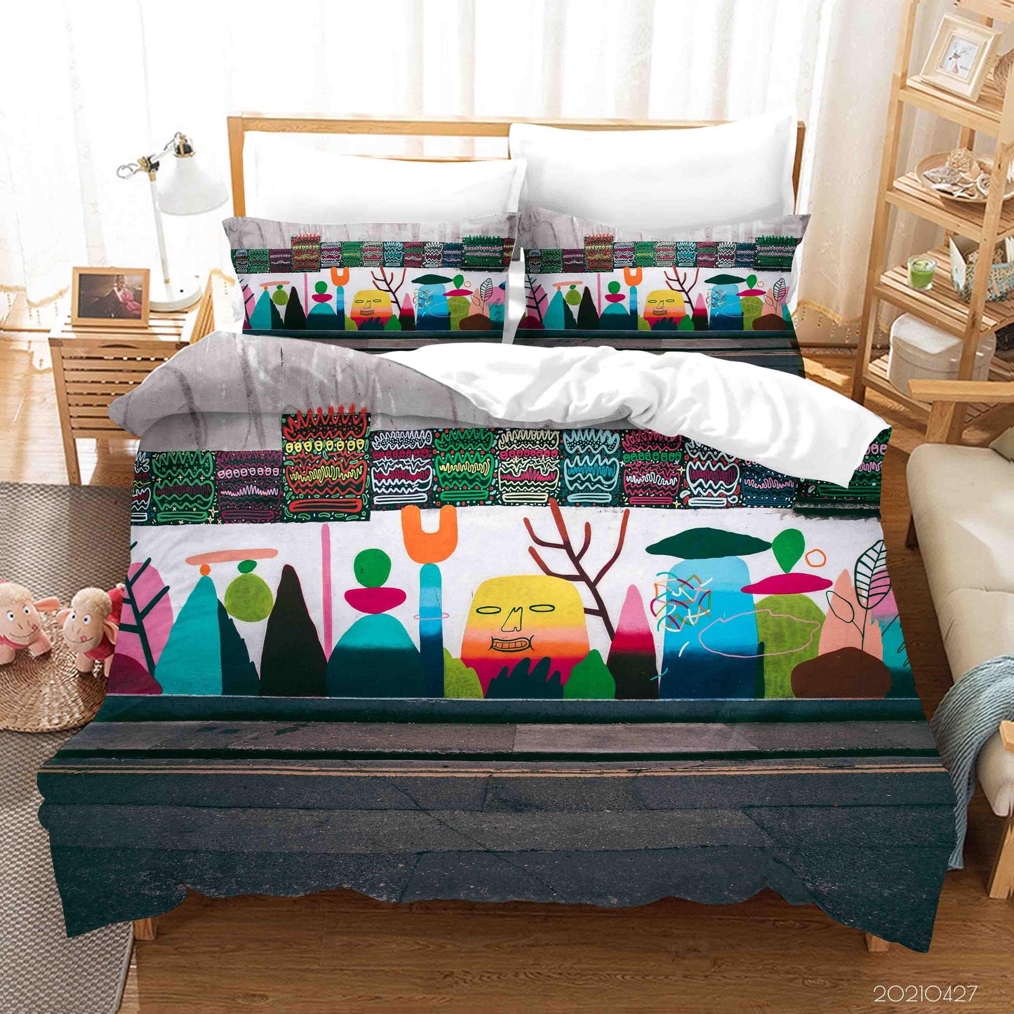 3D Abstract Art Street Graffiti Quilt Cover Set Bedding Set Duvet Cover Pillowcases 99