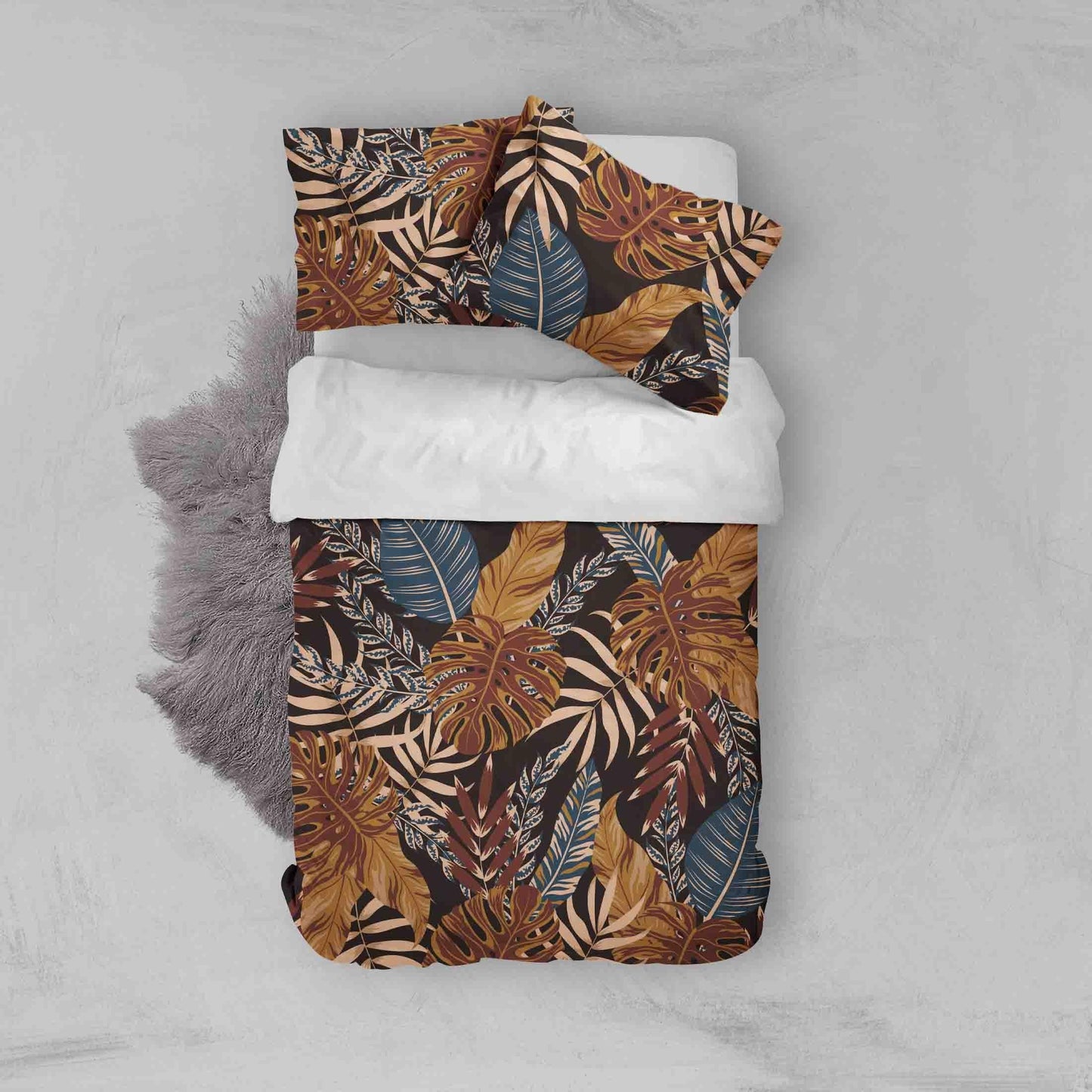 3D Brown Leaves Quilt Cover Set Bedding Set Pillowcases 133